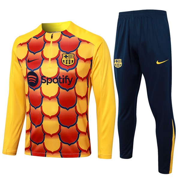 Sudadera De Training Barcelona 2024 2025 Amarillo Rojo 3